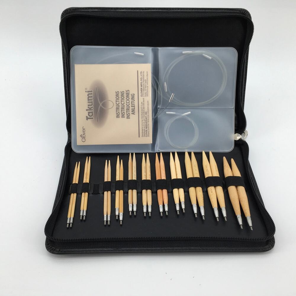 Clover Takumi Premium Bamboo Interchangeable Circular Knitting Needle Set
